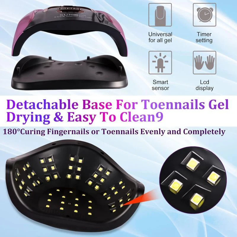 Портативная Сушилка для ногтей Светодиодная УФ-лампа 57 светодиодов 256 Вт