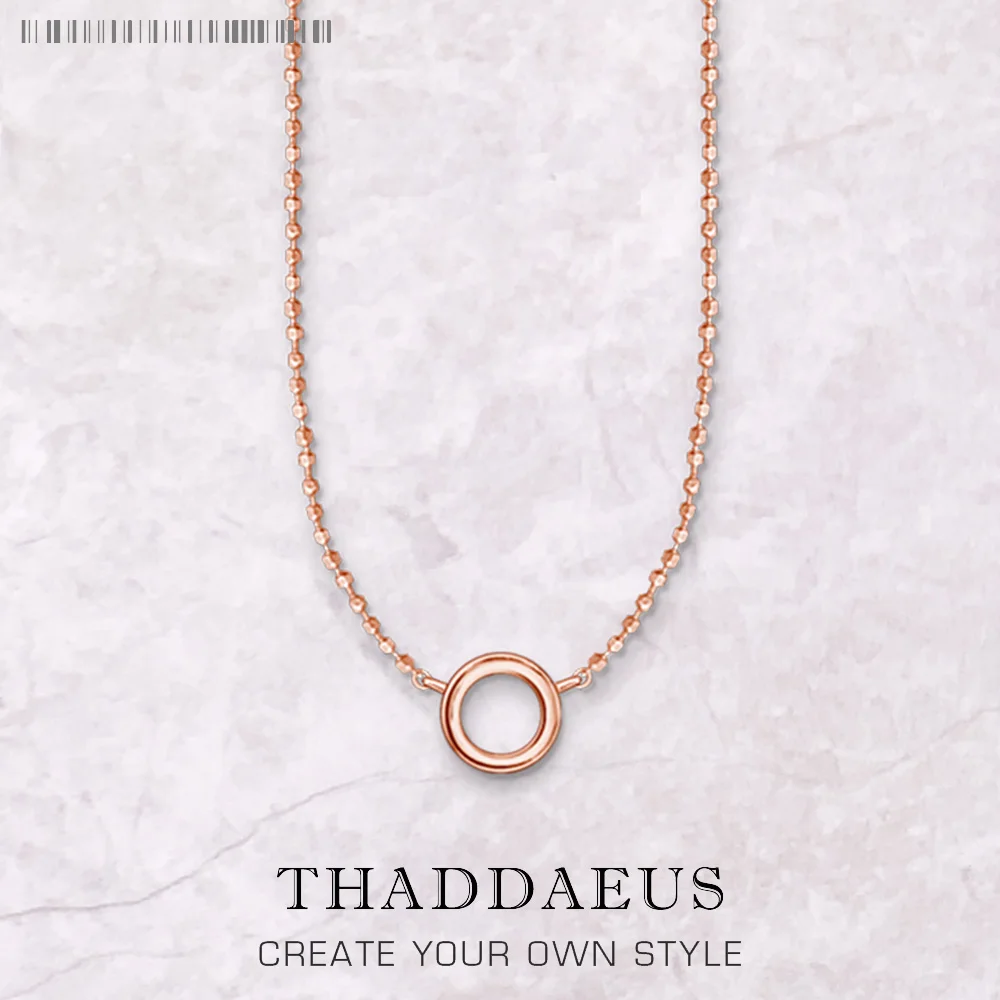 

Charm Necklace Round Carrier Winter Brand New Fashion Romantic Jewelry 925 Sterling Silver Rose Gold Gift For Women Girls