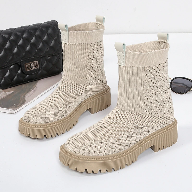 

Women's Short Boots Autumn and Winter New Fashion Round Head Square Heel Non-slip Comfortable Casual Boots Fashion Boots