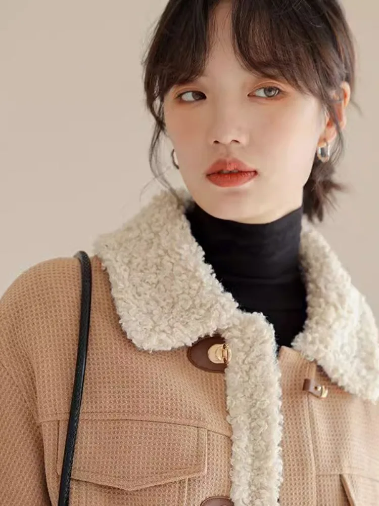 Новое зимнее искусственное короткое пальто женское маленькое берберское