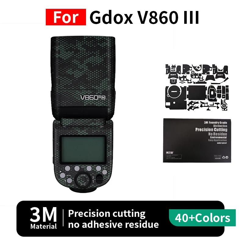Фото Mebont для Godox V860iii, кожа Godox V860 III, наклейка со вспышками для камеры, защитная пленка, полная защита, без остатков №1
