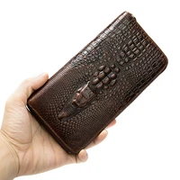 mens genuine leather wallet business purse vintage for men clutch money bag luxury high quality croco designer card holder bags