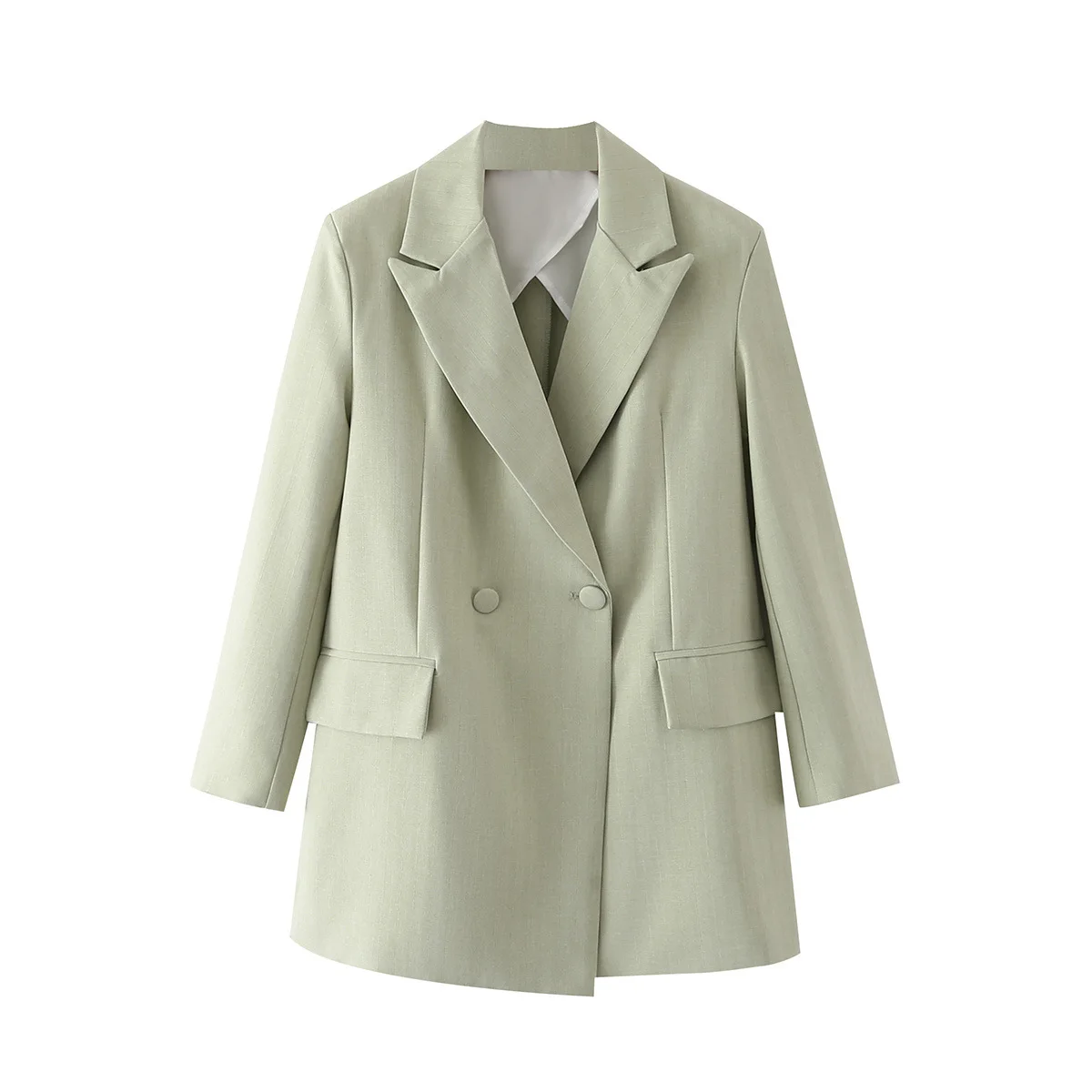 

2022 spring new women's fashion slim double breasted suit coat