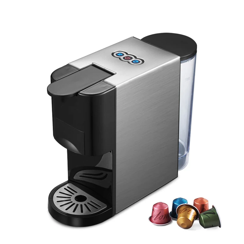 

H3A Coffee Machine 4in1 Multiple Capsule Espresso Dolce Milk&Nespresso&ESE Pod&Powder Coffee Maker Stainless Metal Outook