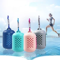 outdoor travel portable microfiber towel silicone cover fitness exercise sweat absorbing fast drying cold feeling cool towel