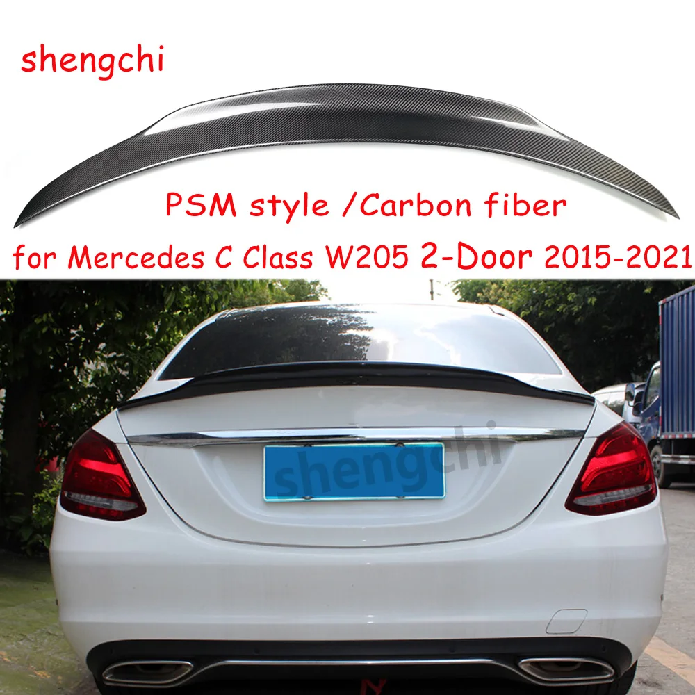 

W205 PSM стиль углеродное волокно/FRP задний спойлер для Mercedes C Класс 2 двери купе 2015-2021 задний багажник губа автомобильные аксессуары