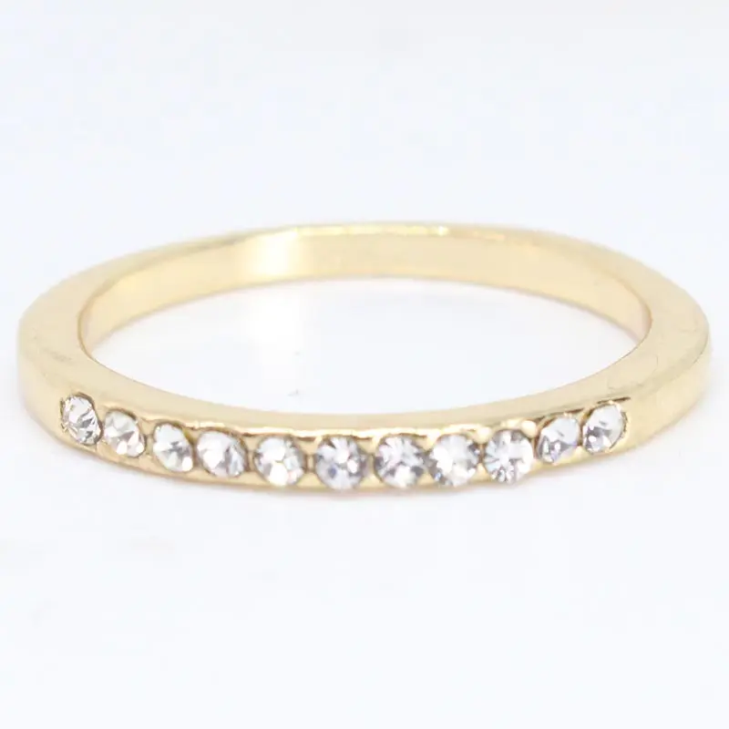 

Trendy Clear Crystal Thin Rings for Women Micro Pave CZ Golden Ring Female Wedding Jewelry Accessories Gifts Dropshipping