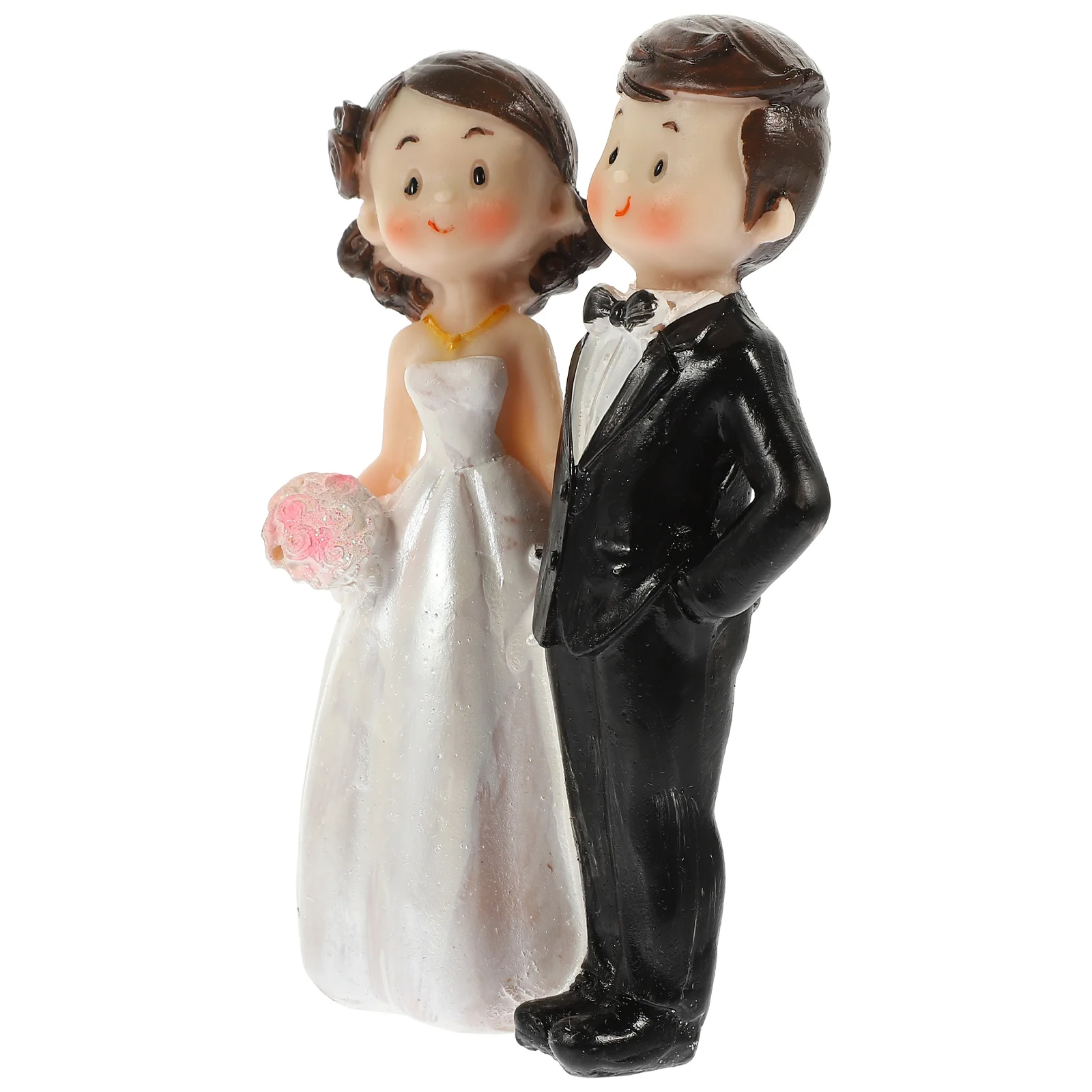 

Desktop Resin Delicate Tabletop Compact Cake Decor Couple Couple Figure Cake Decor for Cake Home Wedding