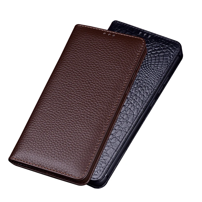 

Business Flip Case for LG V60 V50S V40 V35 V30S Velvet Stylo 7 6 5X 5 Q60 Q52 Natural Leather Magnetic Holder Protective Cover