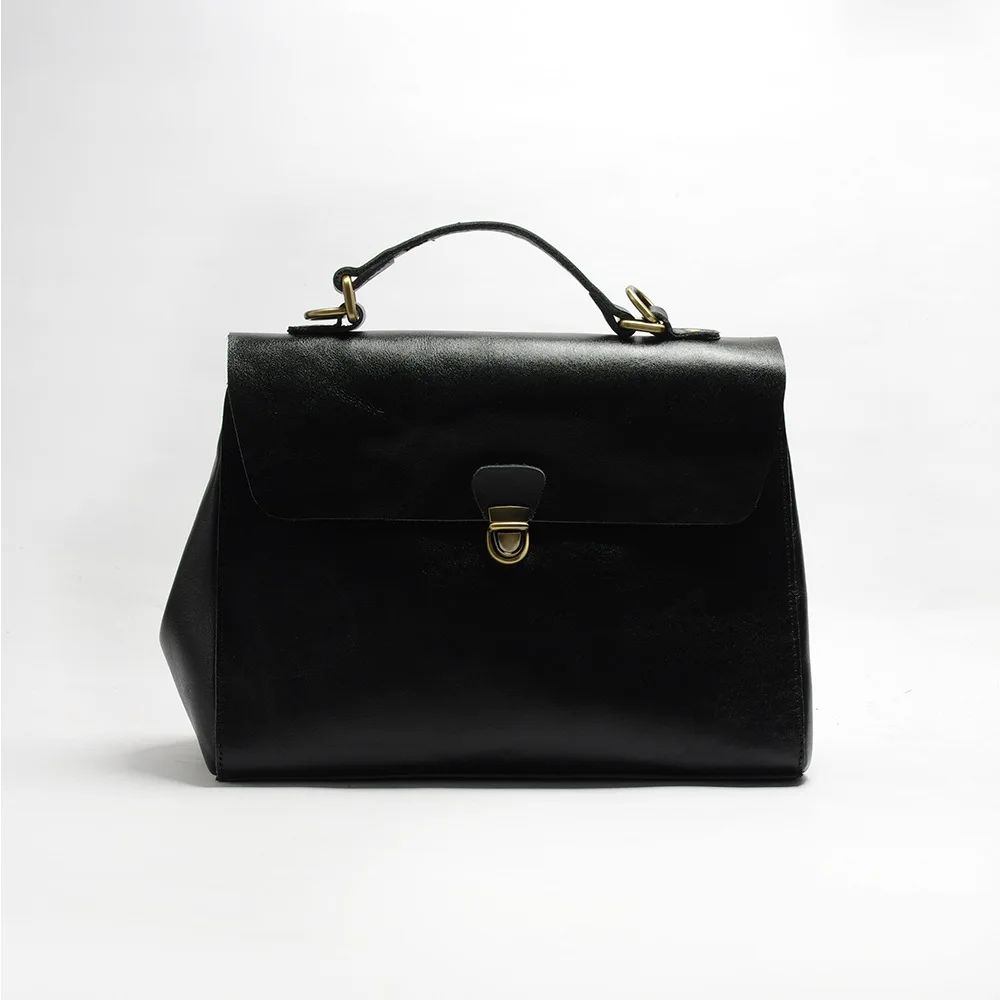 

New Women's Leather Shoulder Crossbody Retro Handheld Briefcase Casual Large Capacity Bag