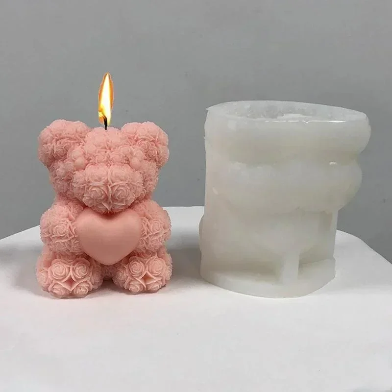 Силиконовые формы для свечей 3D медведь