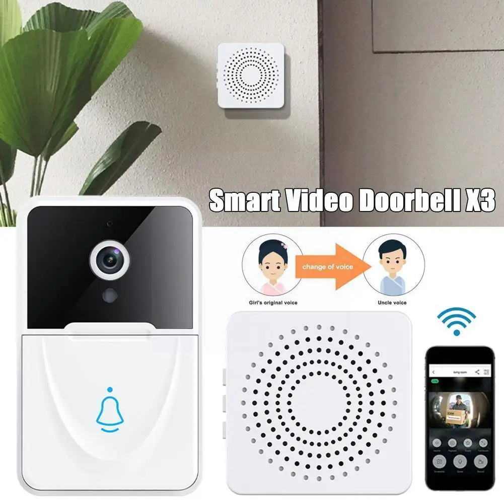 

Wifi Video Doorbell Home Wireless Phone X3 Door Bell Camera Security Video Intercom Ir Night For Apartments K0d0
