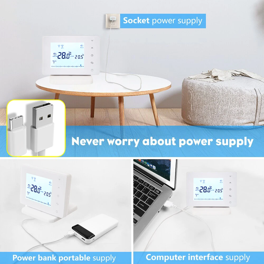 Vancoo RF Wireless Thermostat Wifi Smart Gas Boiler Water Floor Heating Temperature Controller 220V for Alexa Google Home |