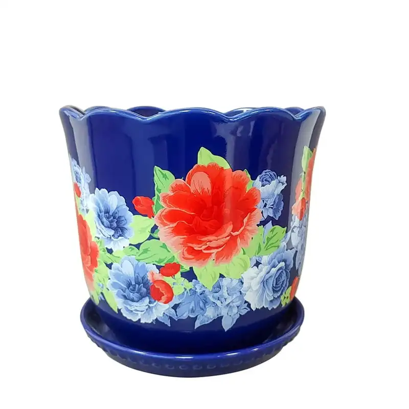 

Floral Planter, 8 inch, Stoneware