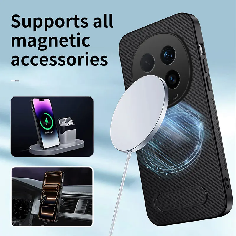 Фото Чехол Honor Magic 8 PRO 7, роскошный магнитный чехол с защитой Mag Safe, защитная подставка-держатель, задняя крышка для Honor Magic8 PRO Air, чехлы для телефонов №3
