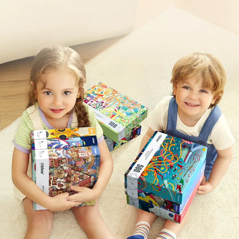 Mideer Детский пазл-игрушка бумажная коробка для пазлов 3 года + картонная