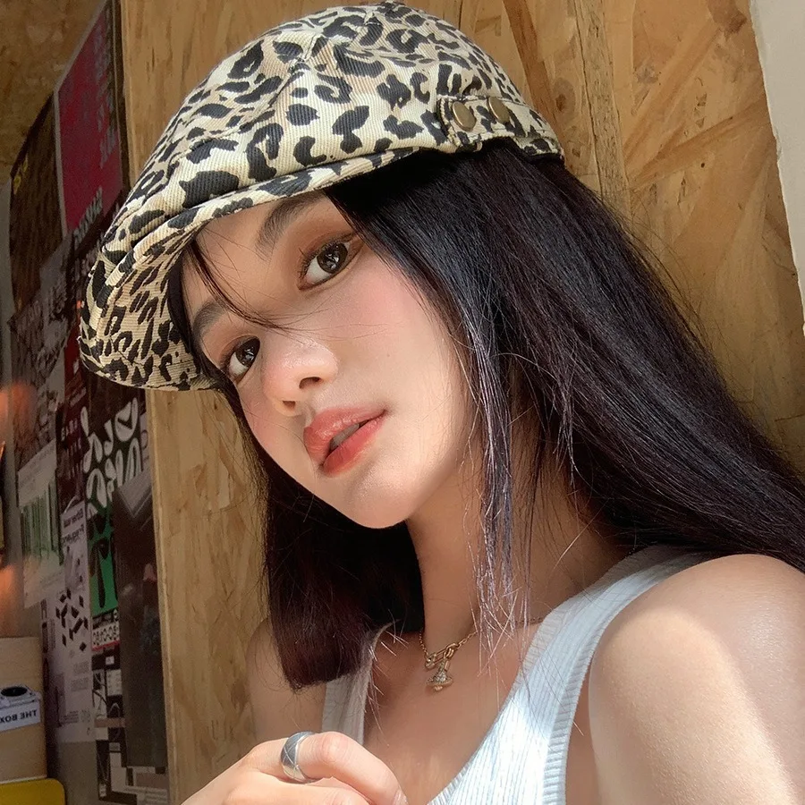 Модная бейсболка с леопардовым принтом — женская винтажная шляпа Snapback в стиле ретро, стильный молочный узор на веснуосень (art.: 3920cf4eab200) - 3920cf4eab200