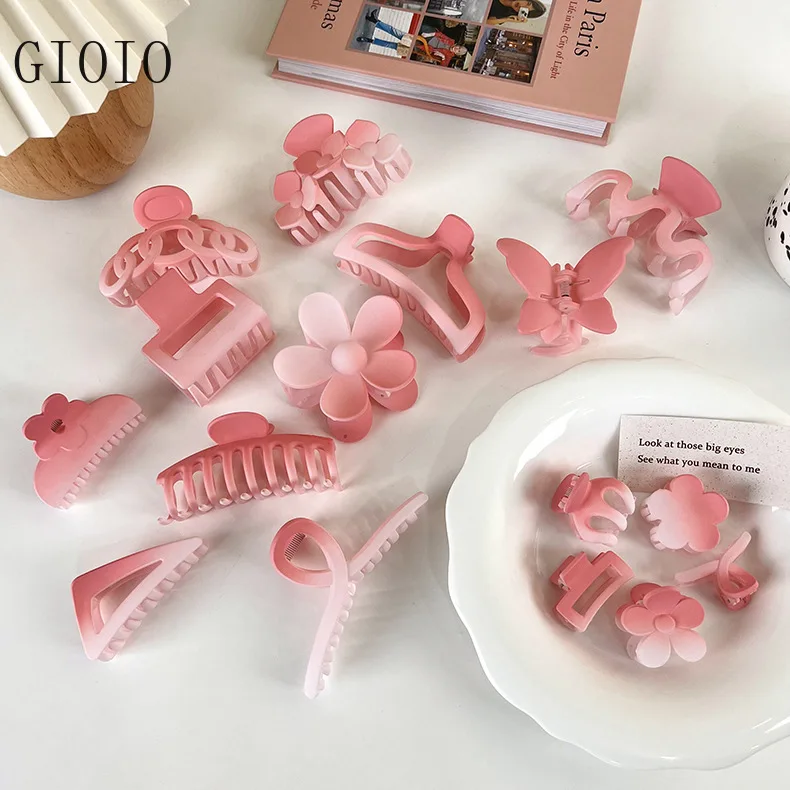 

2022 Spring and Summer Gradient Frosted Cherry Blossom Powder Grip New Elegant Hair Clip Headdress Shark Clip Hairpin za tiara