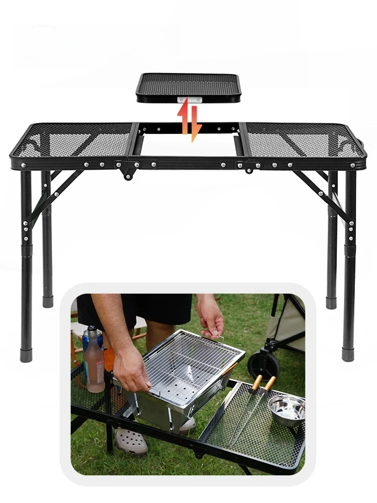 Стол складной сетчатый для барбекю Легковесный мобильный кухонный столик с