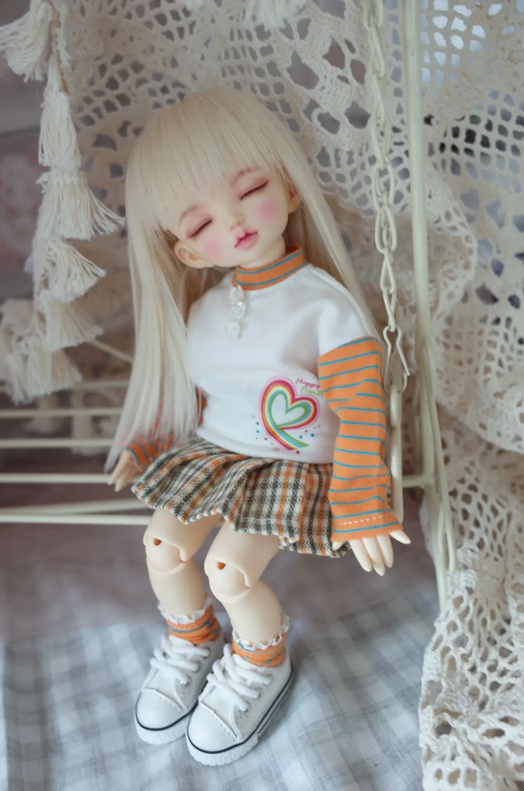 

BJD doll clothes suitable for 1-6 size cute everyday all-match pleated skirt tops doll accessories