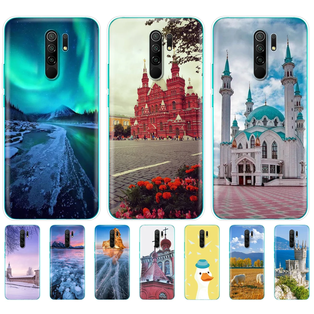 

For xiaomi redmi 9 Case Silicon phone Back Cover For redmi 9 Soft Cases 6.53 inch etui coque bumper protective mobie bags flower