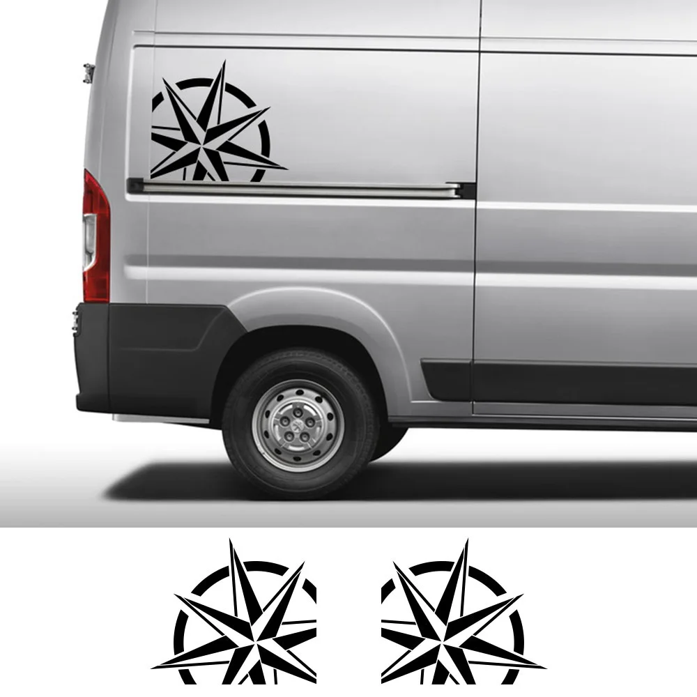 

Car Stickers Compass Van Vinyl Decals For Peugeot Boxer Citroen Jumper Fiat Ducato Motorhome Decor Accessories