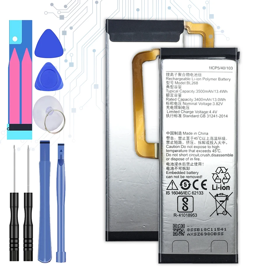 

3500mAh BL268 BL 268 Battery For Lenovo ZUK Z2 ZUKZ2 Z2131 Mobile Phone Replacement Batteries Bateria + Free Tools
