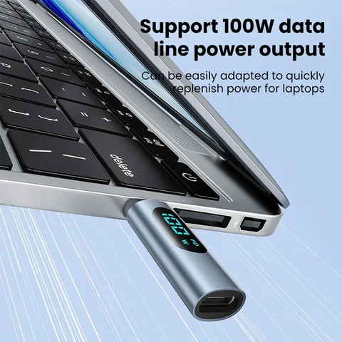 Адаптер PD100W для быстрой зарядки Type C OTG, адаптер с цифровым дисплеем типа C «папа» на Type-C «мама», коннектор для сотовых телефонов, ноутбуков, Macbook