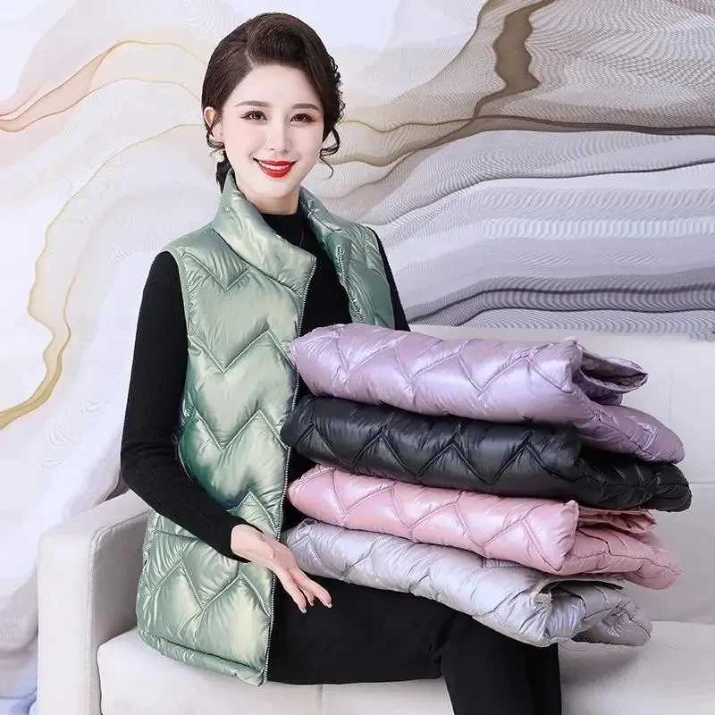 

2023 New Autumn Women Jacket Vest Winter Down Cotton-Padded Waistcoat Female Clothing Sleeveless Short Vest Jacket Mujer Coats