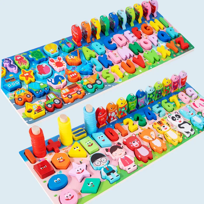 

Montessori Educational Wooden Toys Preschool Counting Geometry Busy Board Games Learn Sorter Fishing Math Toys For Children Kids