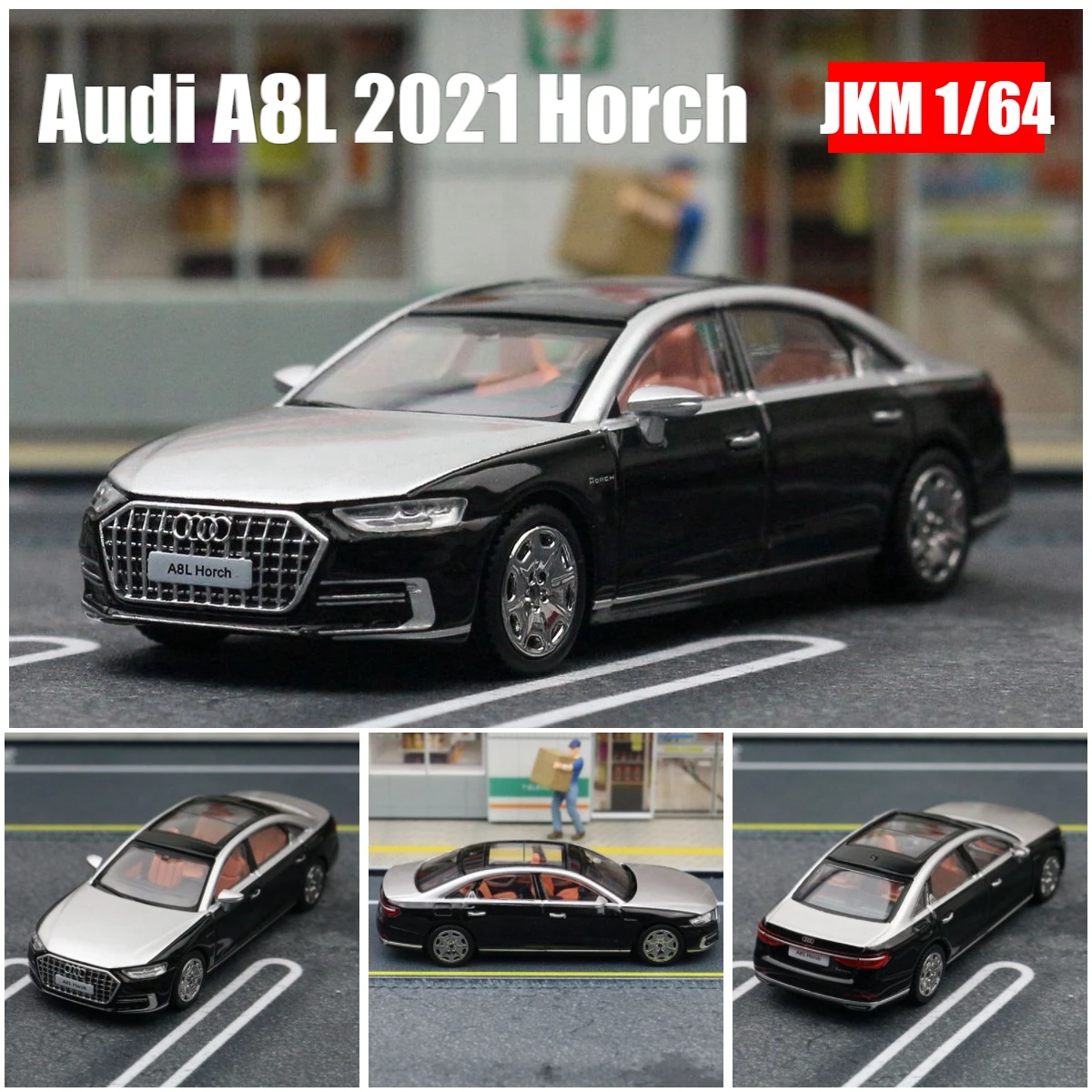 1:64 Audi A8 седан Миниатюрная модель 1/64 Бесплатные колеса игрушечный автомобиль литый под давлением сплав Премиум Коллекция подарок для рождества мальчиков