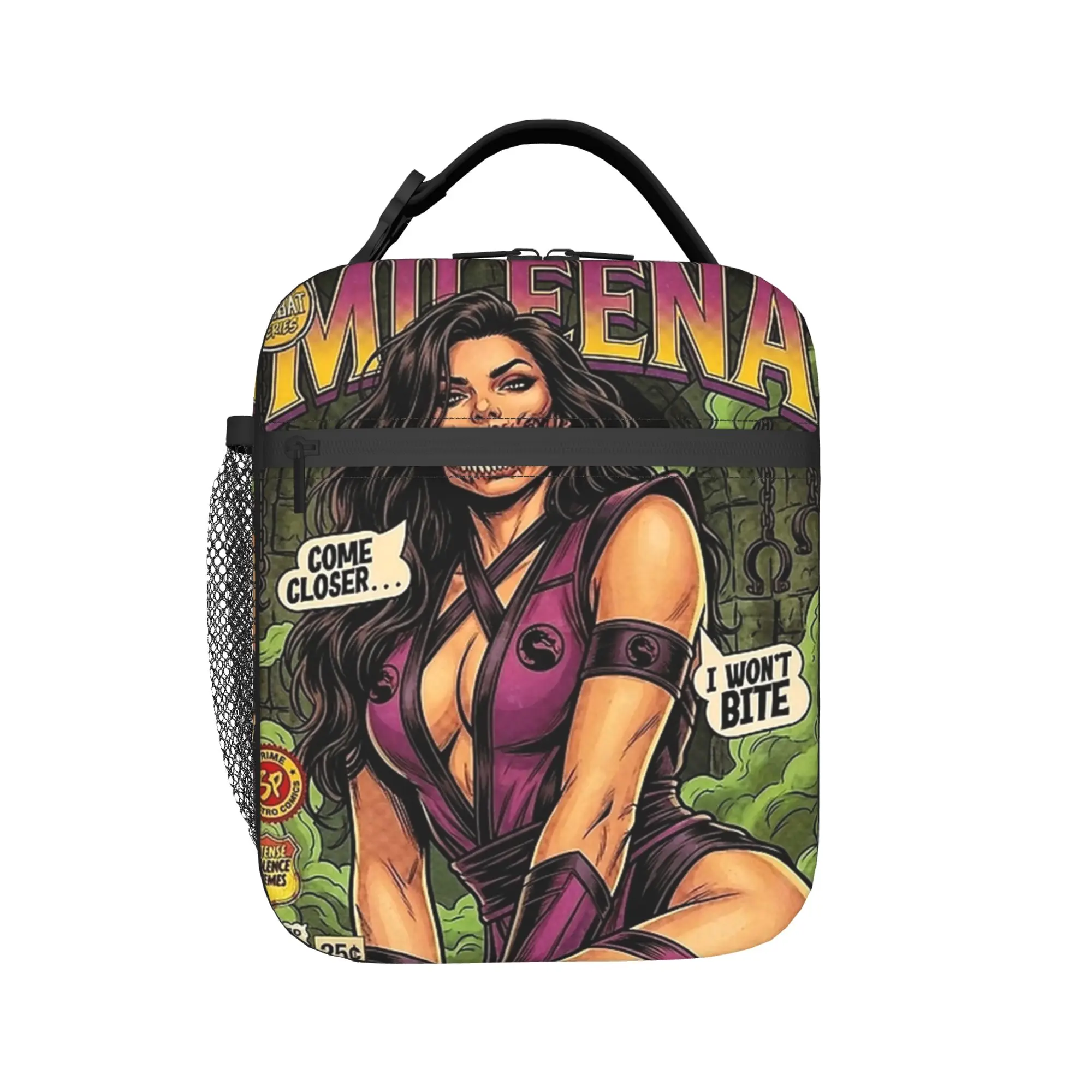 Фото Винтажная термосумка Mileena в стиле ретро с изображением обложки комикса Mortal Kombat, многоразовая, для еды, контейнер для обеда, сумка-тоут, ланч-бокс №2