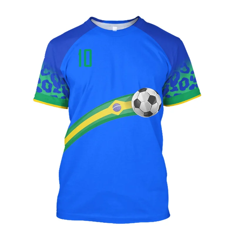 

Футболка для команды 2022, синяя мешковатая спортивная одежда из сетчатой ткани для спортсменов, футболки для бразильского футбола, футболки ...