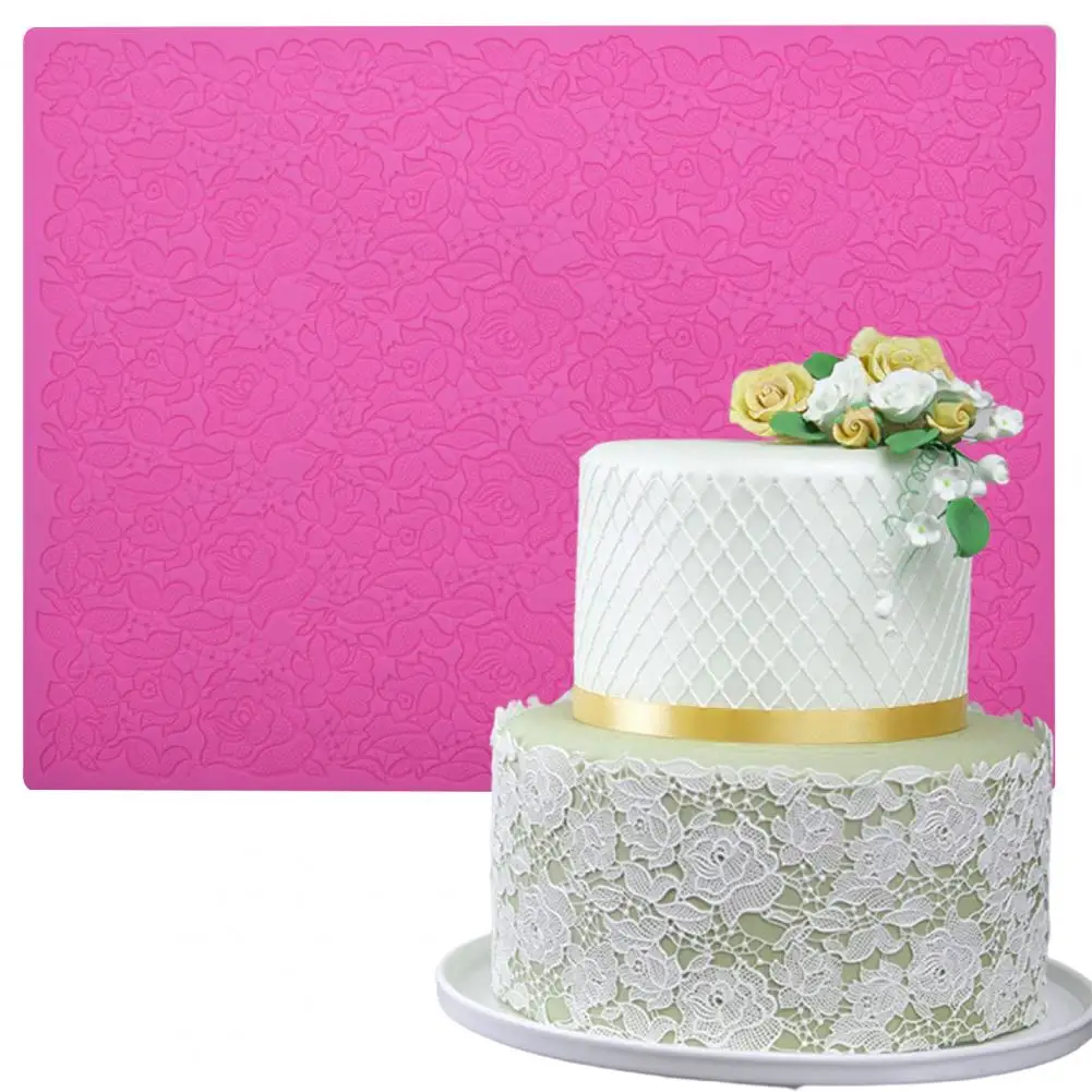 

Silicone Mold Useful Food Grade Washable for Restaurant Cake Decoration Mold Cake Lace Mat