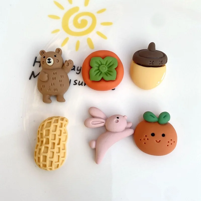 

10 шт. кавайные кабошоны из смолы с плоской задней стороной, милые животные, оранжевый арахис, скрапбукинг, подходят для украшения телефона, а...