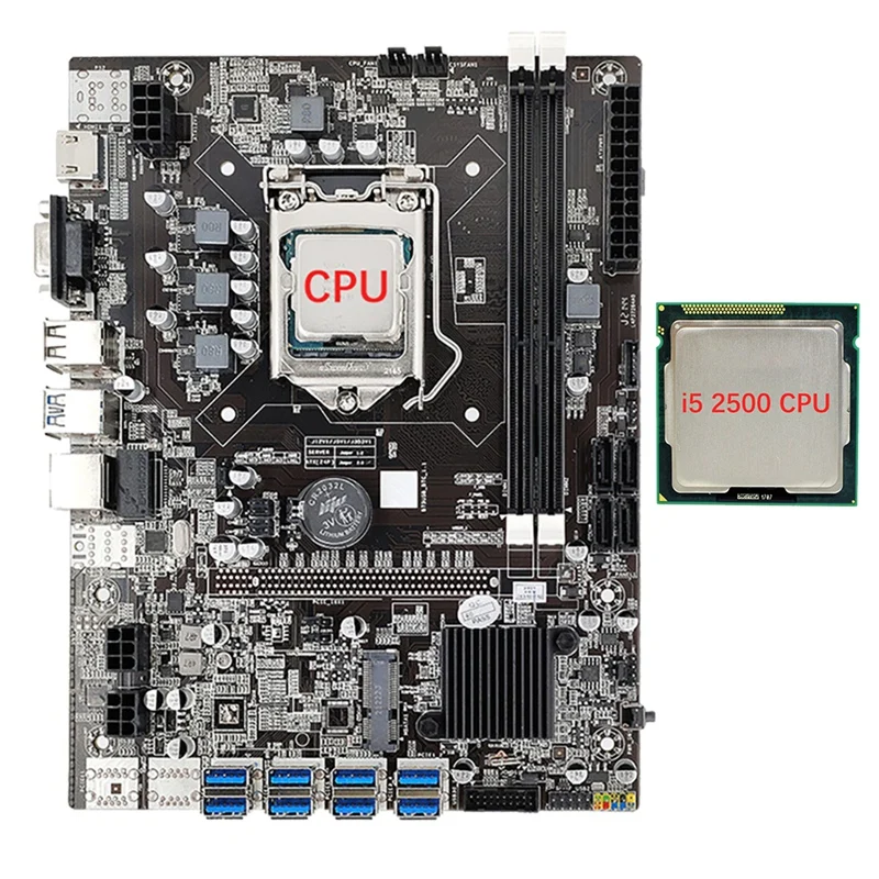 

Материнская плата B75 8 USB3.0 к PCIE 1X слот GPU LGA1155 DDR3 ОЗУ слот SATA3.0 BTC/ETH для майнинга + процессор I5 2500 для процессора I3 I5 I7