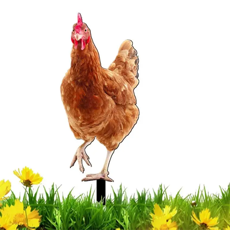 

Уличный декор для курицы, реалистичные скульптуры в виде курицы, декоративная акриловая искусственная заглушка, декоративный колпачок петуха для газона, двора