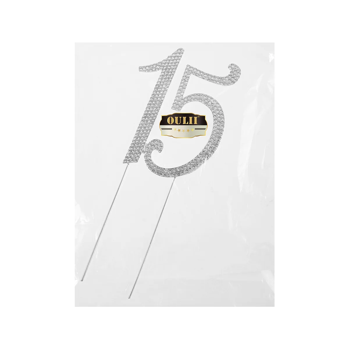 Украшения на 15-й день рождения для девочек топпер со стразами годовщину серебро