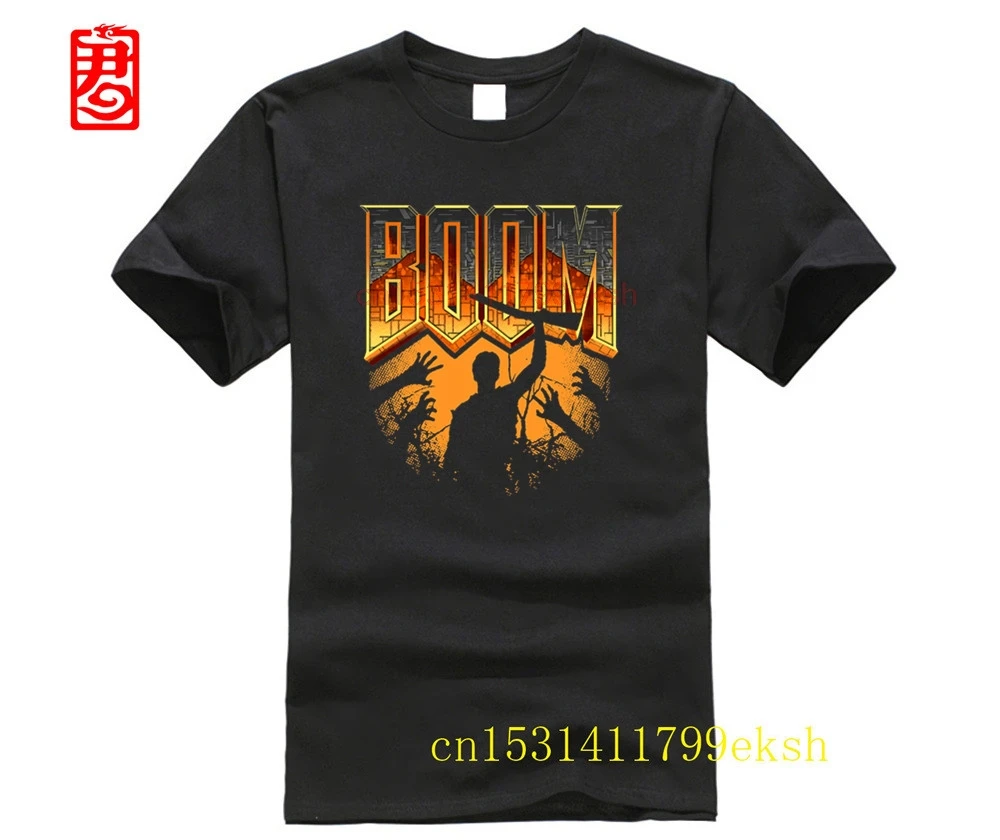 

2023 hot men shirt EVIL DEAD ARMY OF DARKNESS BOOM STICK DOOM MASHUP SHIRTS