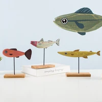 nordic wood fish sculpture animal artistic sculpture living room office home decoration handmade crafts holiday gift