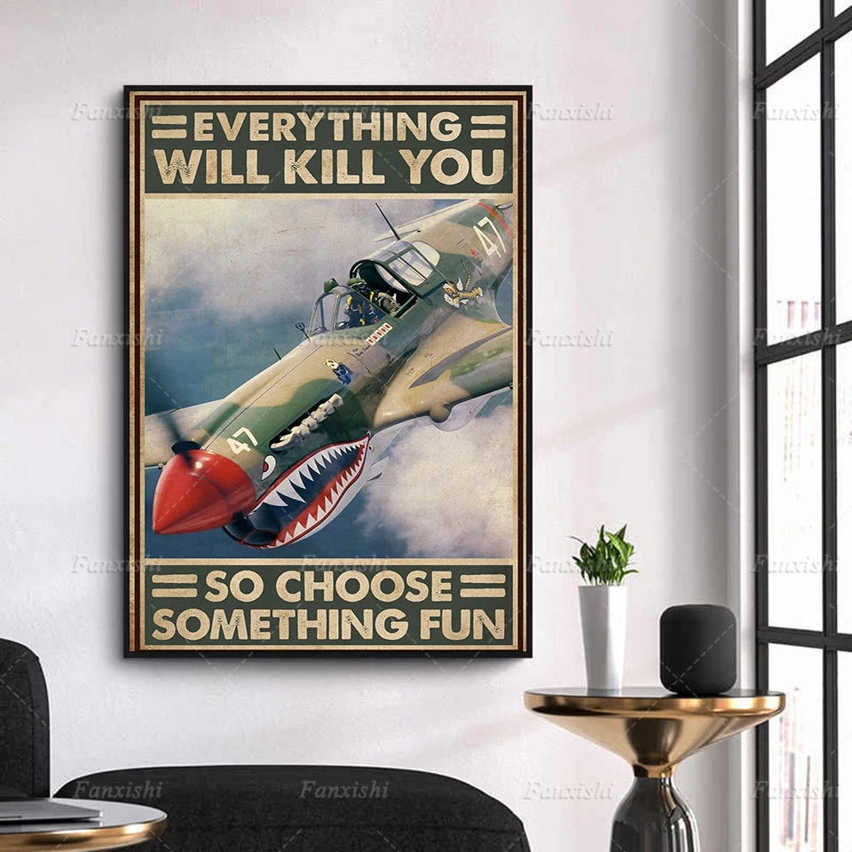 Постер Pilot Flyer для прыжков с парашютом Всё убивает вас выберите что-то забавное