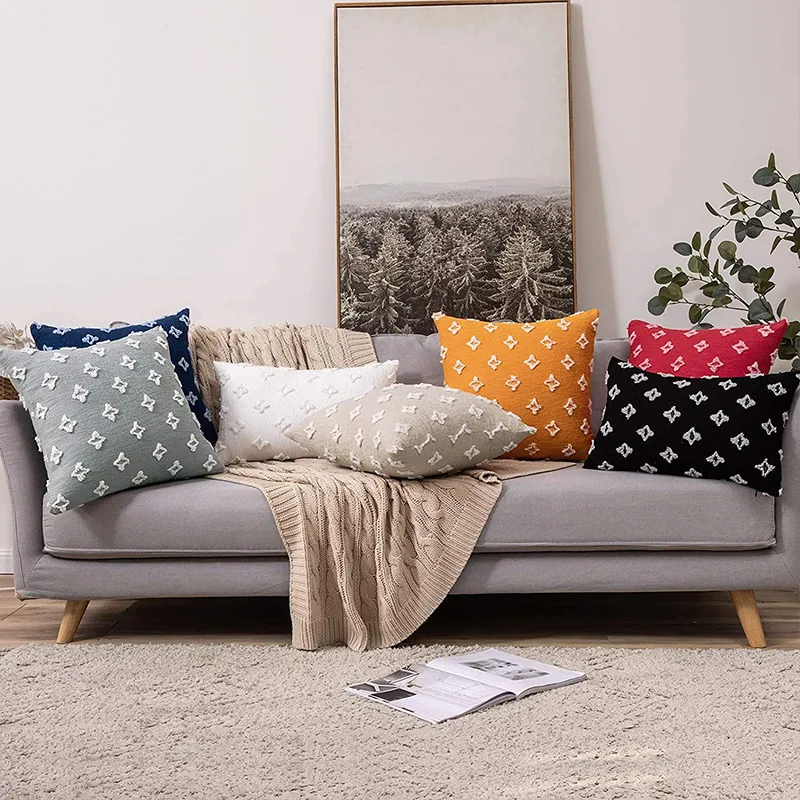 

Square Living Room Decoration Pillow Case Throw Pillow Covers Cushion Cover 45x45 Polyester Linen Bed Home Decor Line Sofa E0579