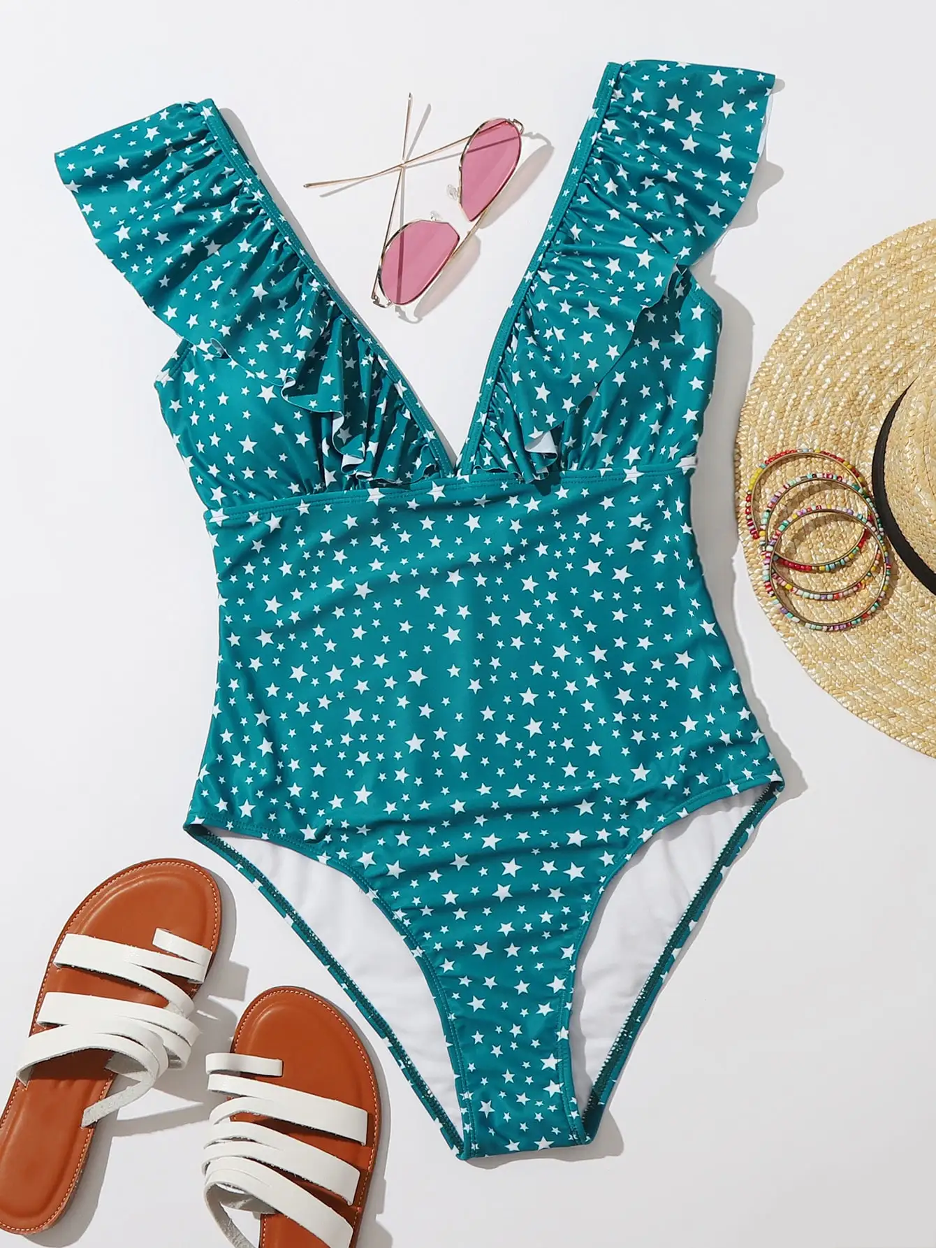 

Женский слитный купальник с оборками, облегающий купальник, винтажное боди