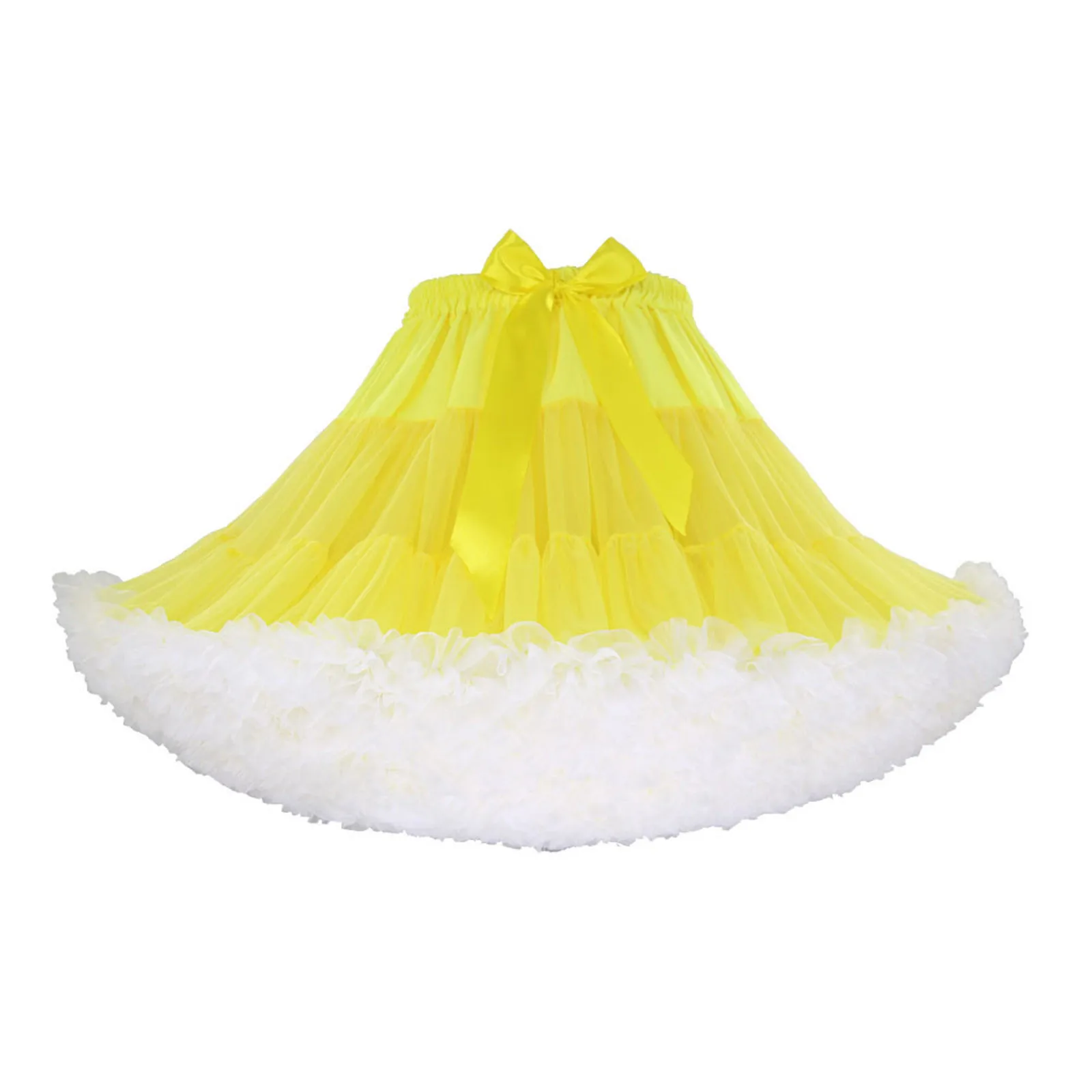 

Женская модная однотонная Пышная юбка на шнуровке с бантом, юбка ручной работы, юбка для выступлений, платья со съемной юбкой