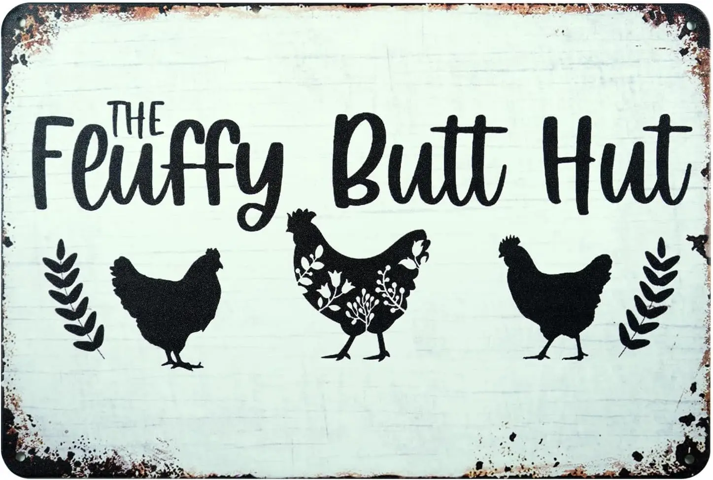 The Fluffy Butt Hut Chcken Coop Sgn - Funny nd Functonl Decor del Gft для любителей Qurky Hen Nestng Box Feeder ccent