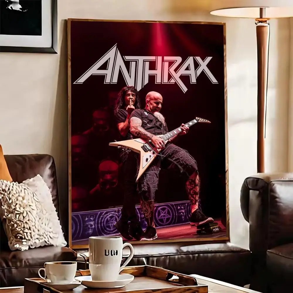 Фото Постер группы Heavy Metal A-Anthrax, наклейка на стену для домашнего бара, водонепроницаемая самоклеящаяся наклейка для декора гостиной и спальни №4