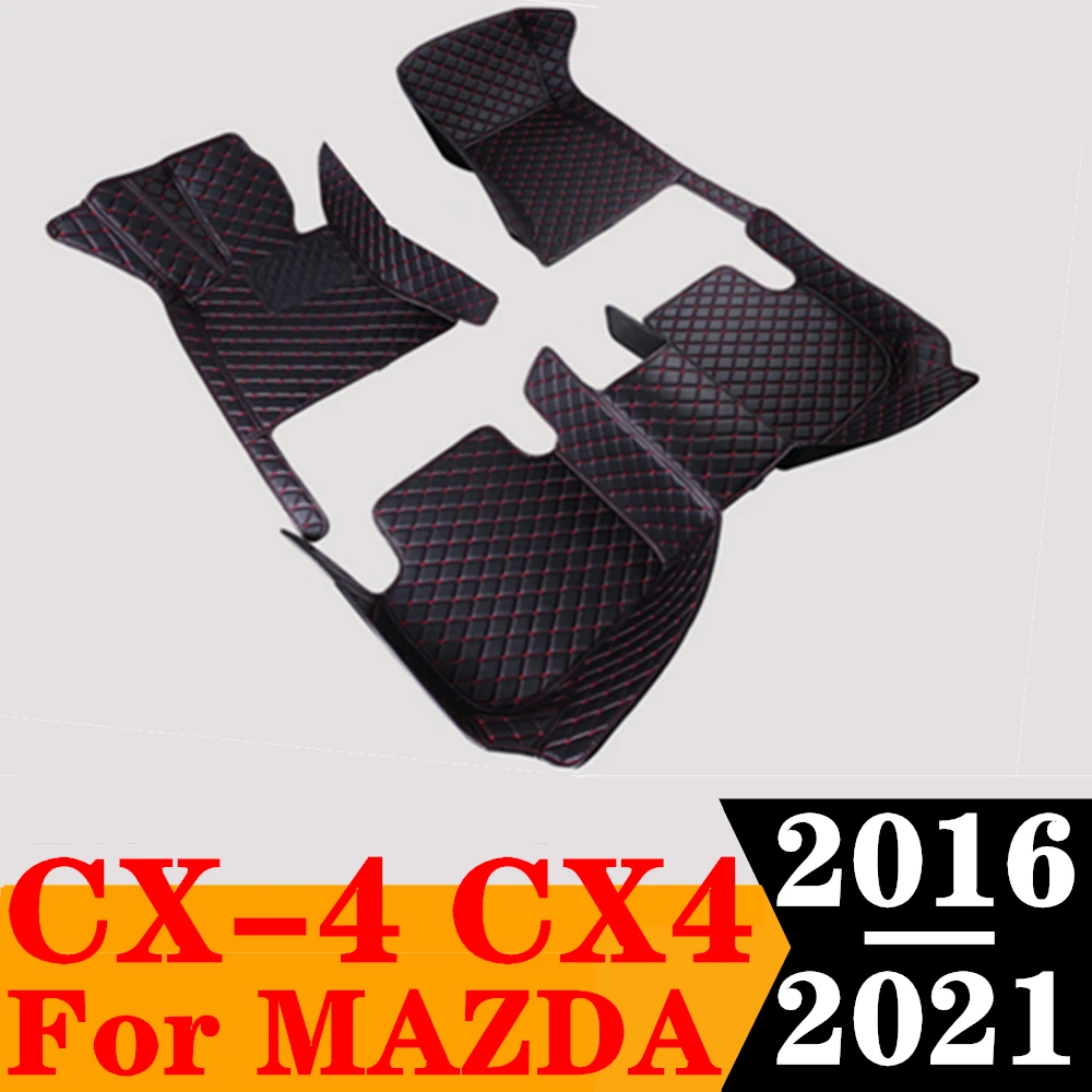 

Sinjayer Waterproof Leather Custom Fit Car Floor Mats Front & Rear FloorLiner Auto Parts Carpet For MAZDA CX-4 CX4 2016 17-2021