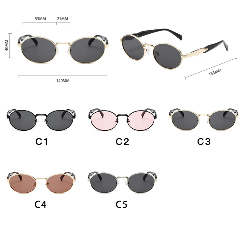 Новые металлические овальные женские солнцезащитные очки роскошные кошачий