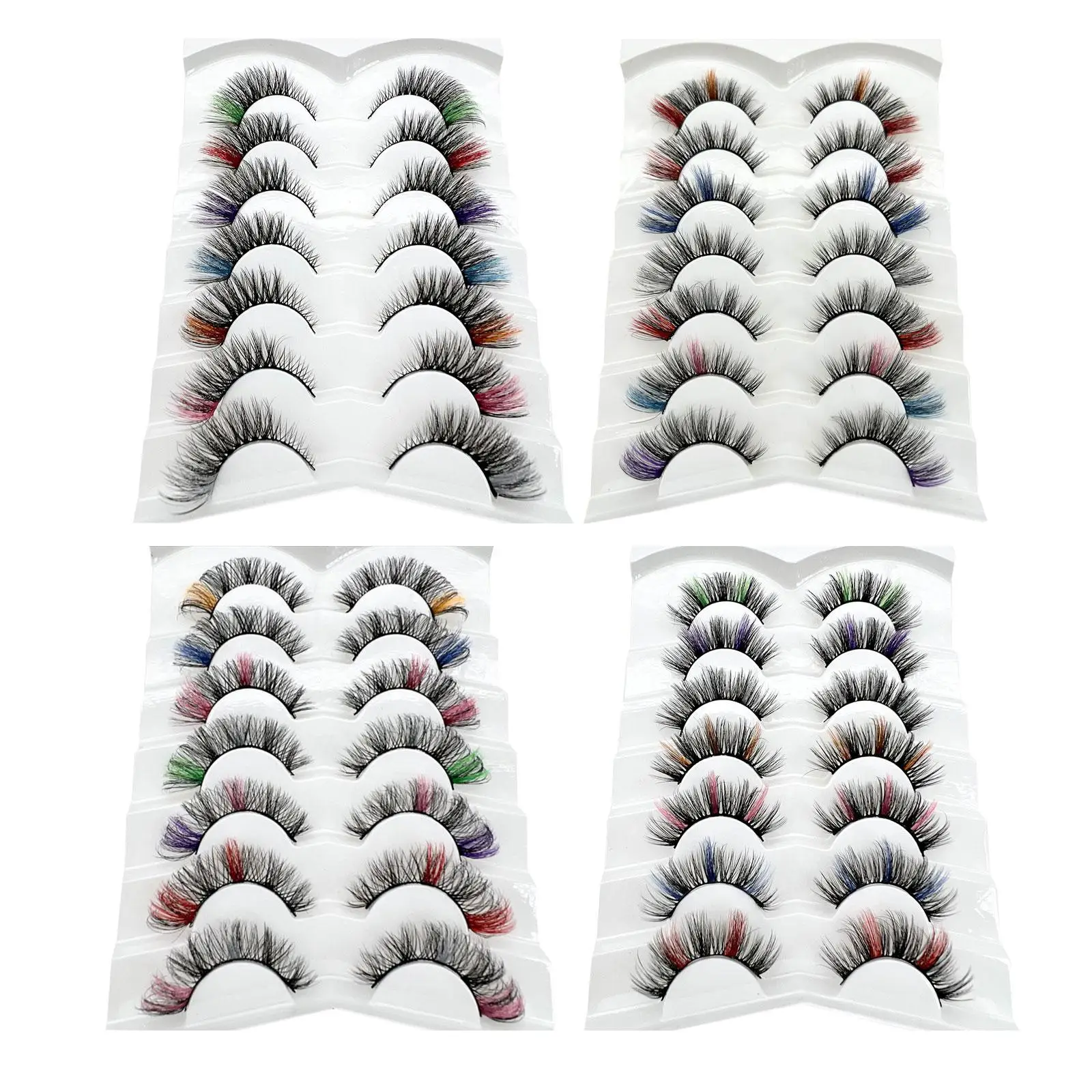 

14Pcs Colored Eyelashes Makeup Eyelash Extension Soft for Costumes Parties