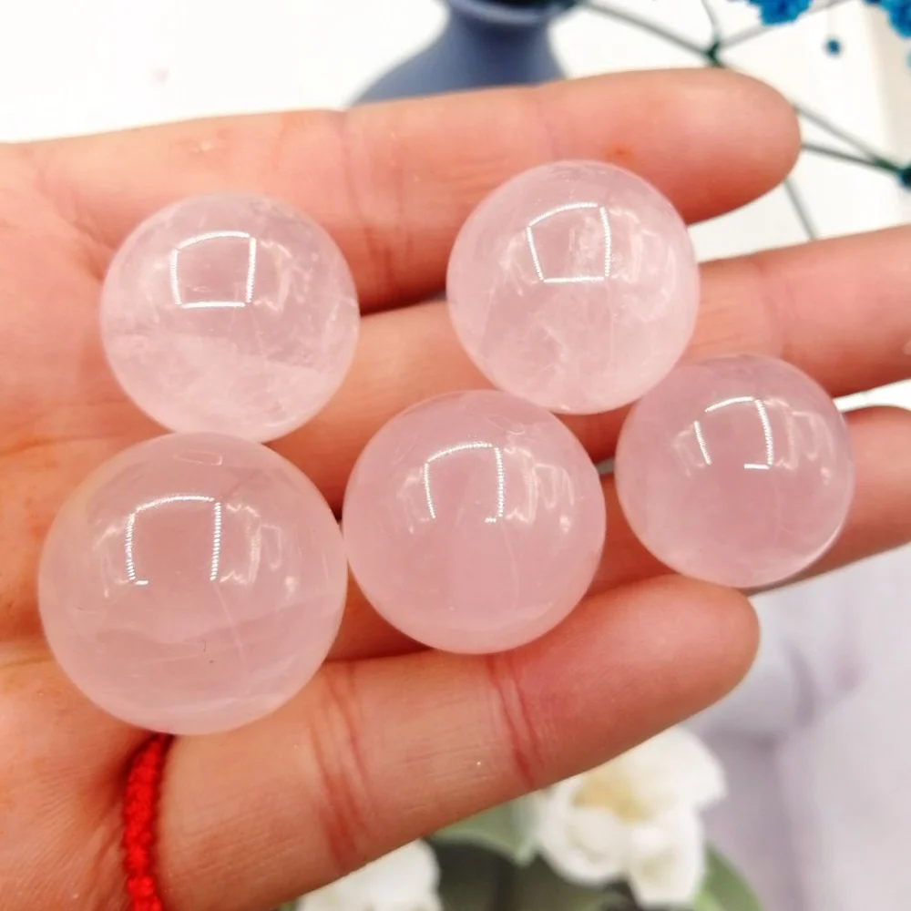 Натуральный розовый хрустальный шар Gemston Reiki восстанавливающие розовые